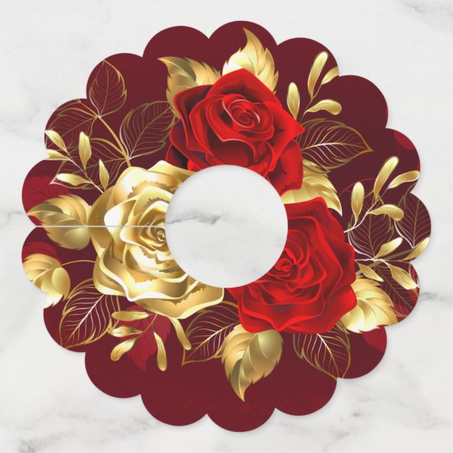 Three Jewellery Roses Wine Glass Tag (Front)