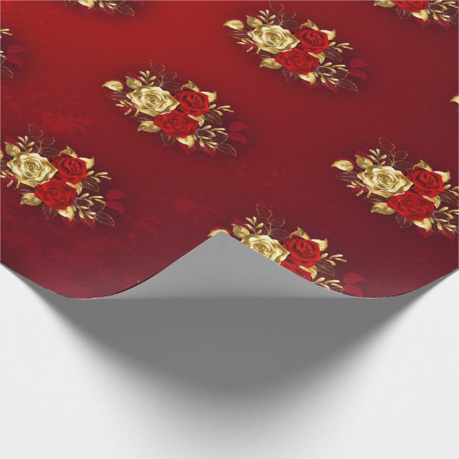 Three Jewellery Roses Wrapping Paper (Corner)