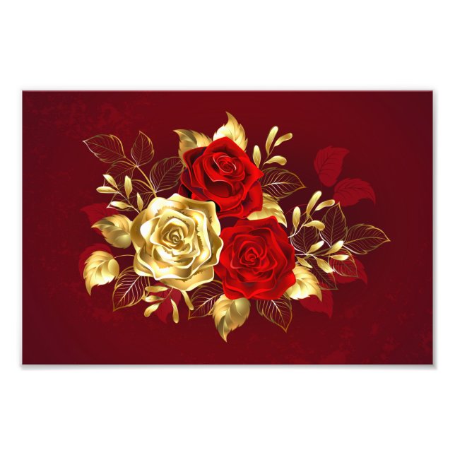 Three Jewelry Roses Photo Print (Front)