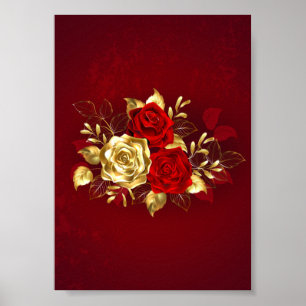 Three Jewelry Roses Poster