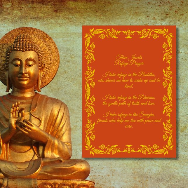Three Jewels Refuge Prayer – Child Version Poster (Creator Uploaded)