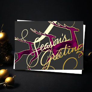 Three Jumping Deer Grey Magenta