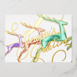 Three Jumping Deer Grey Pastel Colours