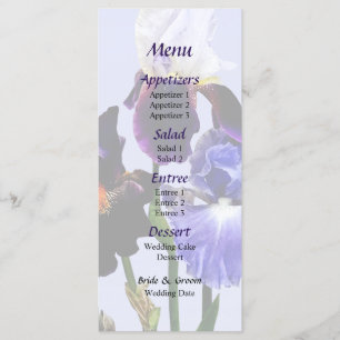 Three Kinds of Irises Wedding Menu