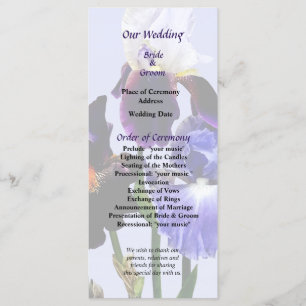 Three Kinds of Irises Wedding Program Programme