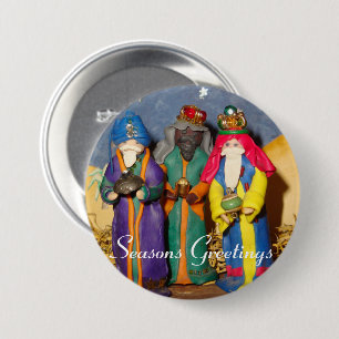 Three kings bearing gifts for baby Jesus christmas 7.5 Cm Round Badge