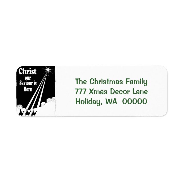 Three Kings Christmas Card Return Address Stickers (Front)