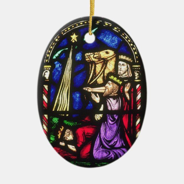 Three Kings Following the Star Ceramic Tree Decoration (Front)