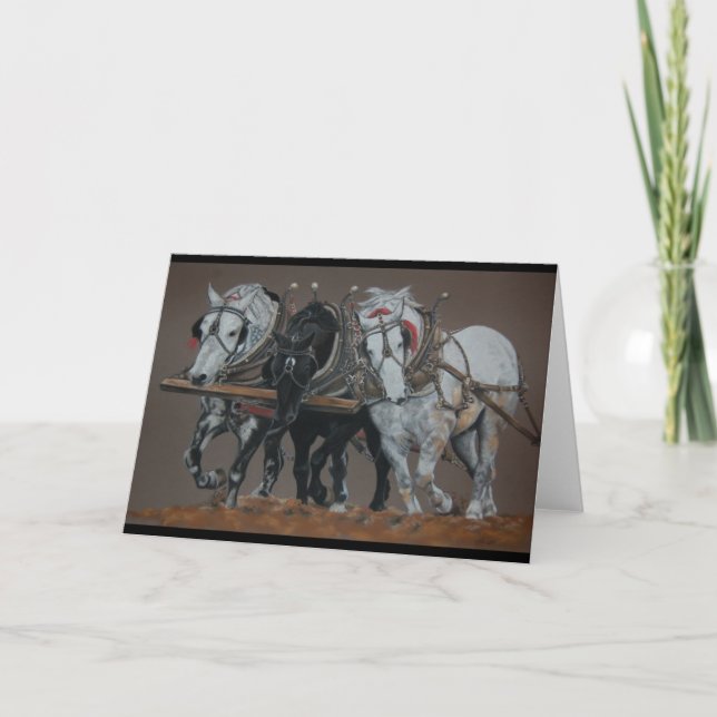 Three Kings-Plough Horses greeting Card (Front)