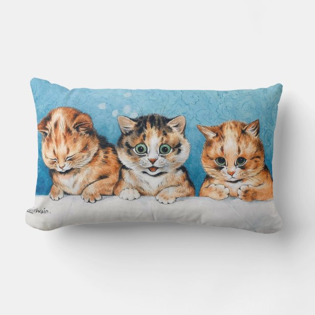 Three Kittens, Cat, Louis Wain Lumbar Cushion (Front)
