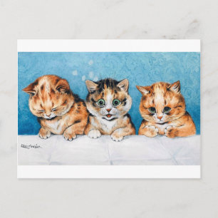 Three Kittens, Cat, Louis Wain Postcard