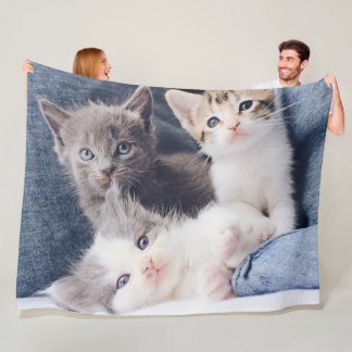 Three Kittens Fleece Blanket