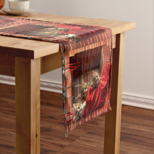 Three kittens in a Christmas Stocking Table Runner