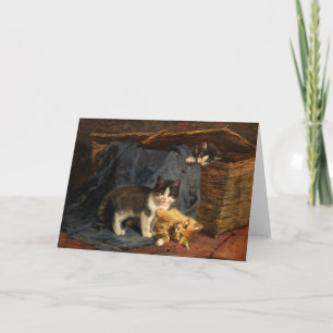 Three Kittens   Julius Adam the Younger Card