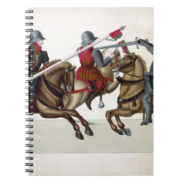 Three knights at a tournament, plate from 'A Histo Spiral Notebook (Front)