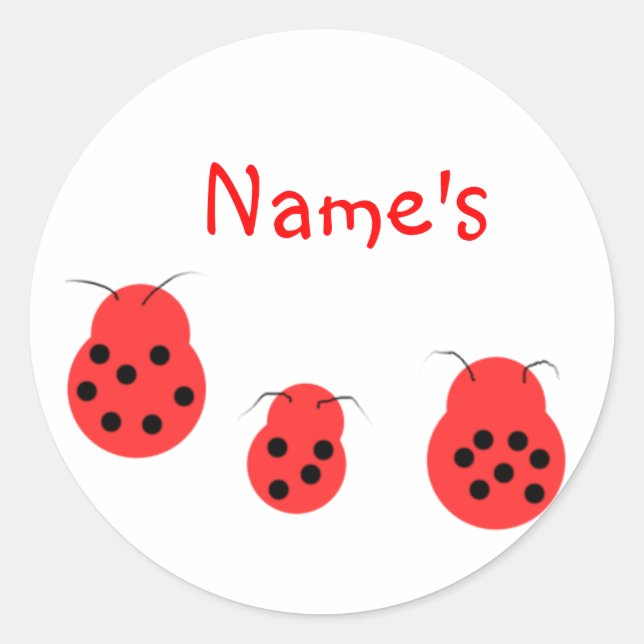 Three Ladybugs Customisable Stickers (Front)