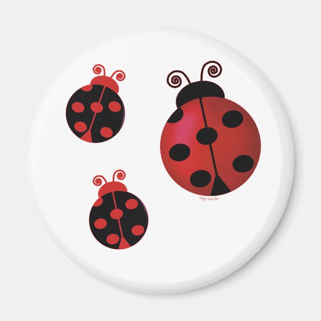 Three Ladybugs Magnet (Front)