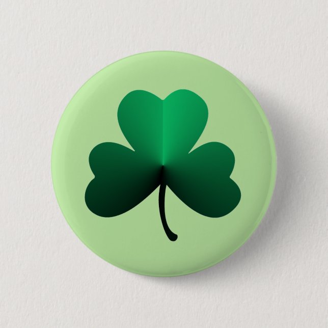 Three Leaf Green Clover 6 Cm Round Badge (Front)