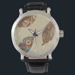 Three Leaves on Linen Texture Background Watch<br><div class="desc">The best things come in threes! Set on a linen background these leaves look like they are floating towards the ground in an autumnal tumble. Catch them and place them on your wall today!</div>