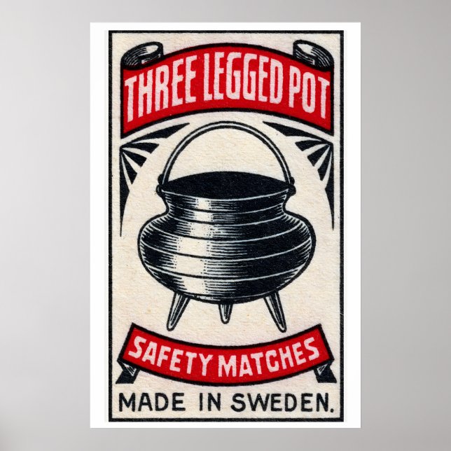 Three Legged Pot - Matchbox Print - Aesthetic Wall (Front)