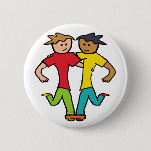 Three Legged Race 6 Cm Round Badge