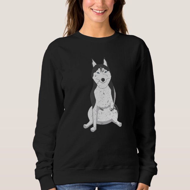 Three Legged Tripod Husky Cool Special Needs Dog Sweatshirt (Front)