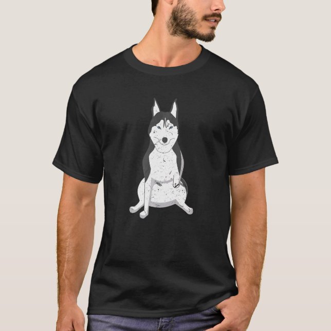 Three Legged Tripod Husky Cool Special Needs Dog T-Shirt (Front)