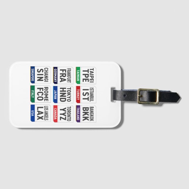 Three Letter Code Luggage Tag (Front Horizontal)