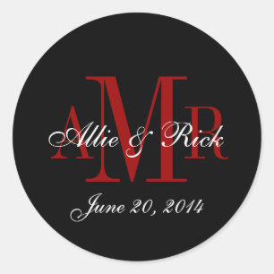 Three Letter Monogram Names Wedding Favour Labels