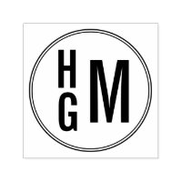 Three Letter Monogram Self Inking Stamp