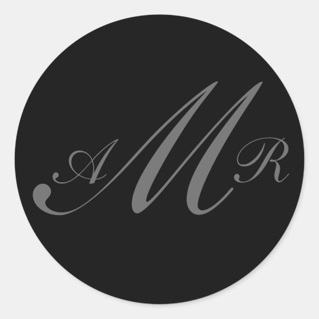Three Letters Monogram Wedding Sticker (Front)