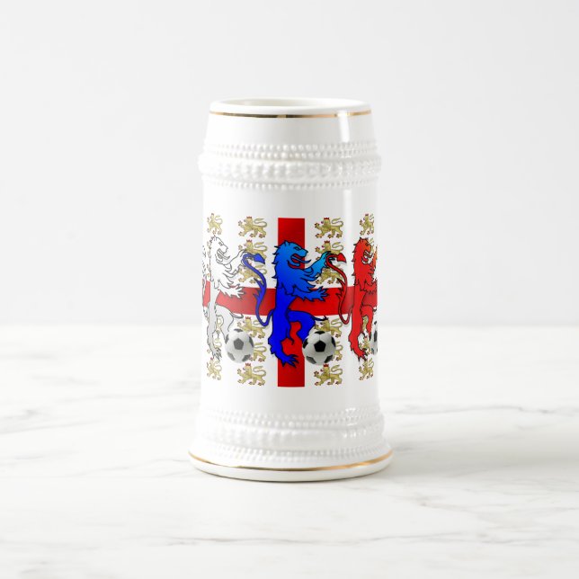 Three Lions football players and fans beer mug (Center)