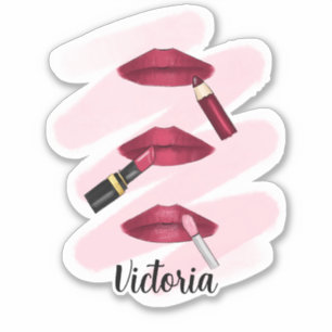 Three Lips in Magenta - Trio Lip Product Art