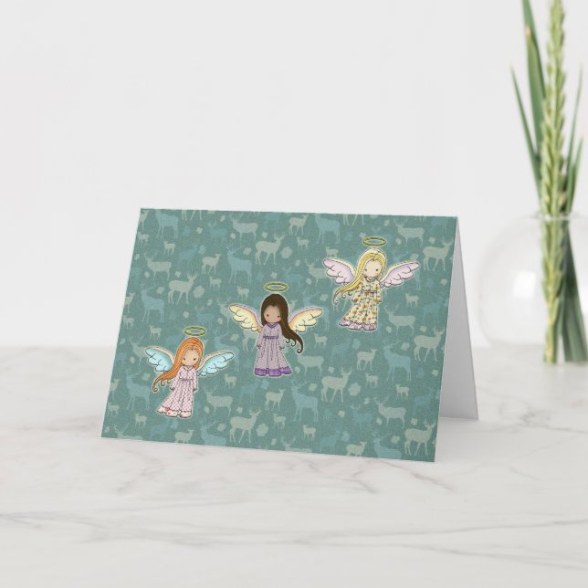 Three Little Angels Christmas Card (Front)