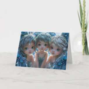 Three Little Angels Digital Art Thank You Card