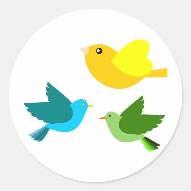 Three Little Birds Classic Round Sticker (Front)