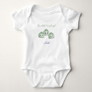 Three Little Dumplings, Personalised Triplets Baby Bodysuit