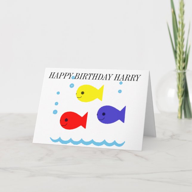 THREE LITTLE FISHES BIRTHDAY CARD (Front)