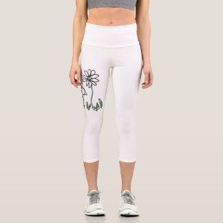 Three Little Flowers Also Capri Leggings