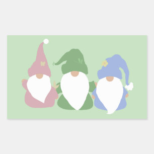 Three Little Gnomes Rectangular Sticker