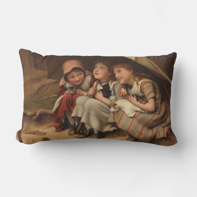 Three Little Kittens (by Joseph Clark) Lumbar Cushion (Front)