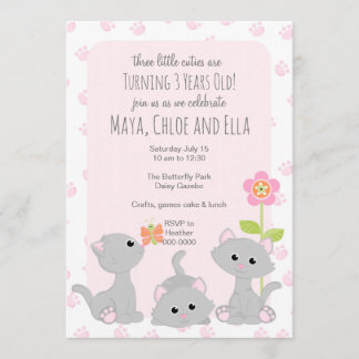 Three Little Kittens Invitation