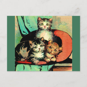 three little kittens postcard