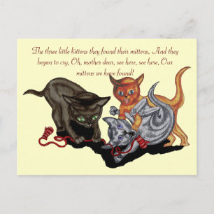 Three Little Kittens Postcard