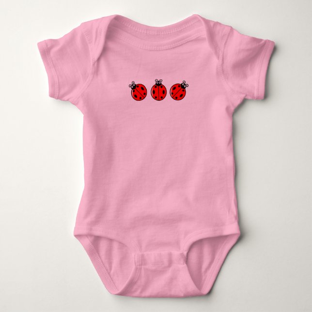 Three Little Ladybugs - Baby Jersey Bodysuit (Front)