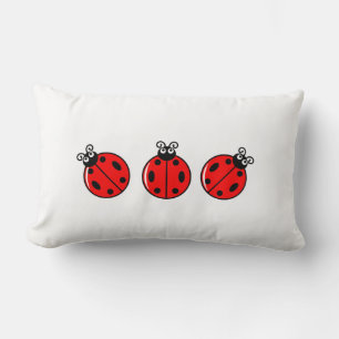 Three Little Ladybugs - Lumbar Pillow 13" x 21"