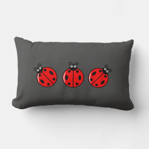 Three Little Ladybugs - Lumbar Pillow 13" x 21"