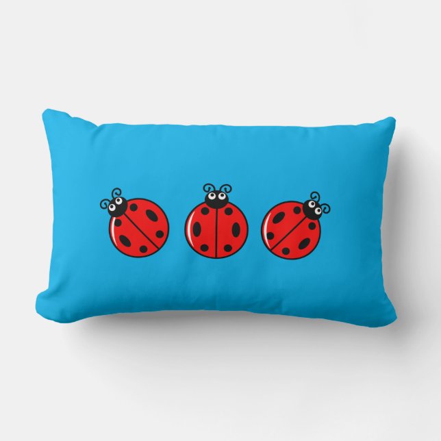 Three Little Ladybugs - Lumbar Pillow 13" x 21" (Front)