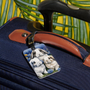 Three Little Lop Bunny Rabbits Luggage Tag