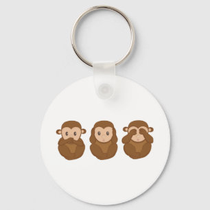 Three little monkeye key ring